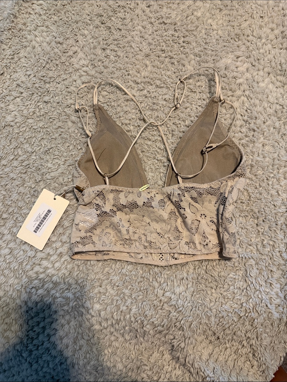 NWT Joyfolie Lace Bralette Cami Top - Taupe - Picture 2 of 6